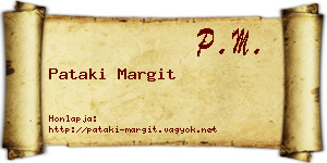 Pataki Margit névjegykártya